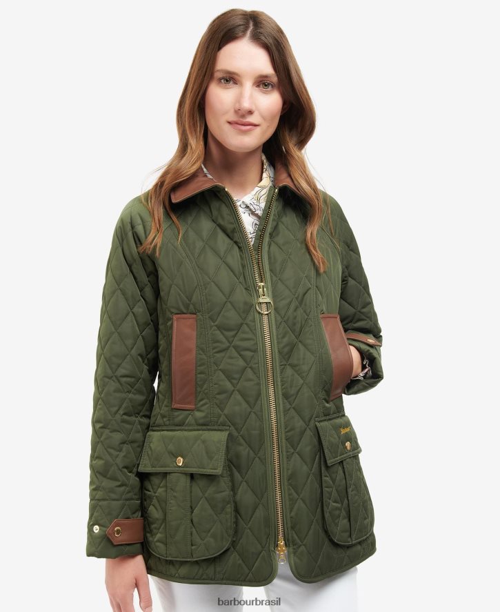 roupas Barbour jaqueta acolchoada beadnell premium oliveira/antiga mulheres NH44421430