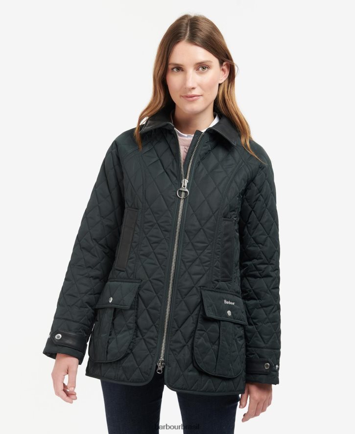 roupas Barbour jaqueta acolchoada beadnell premium oliveira/antiga mulheres NH44421481