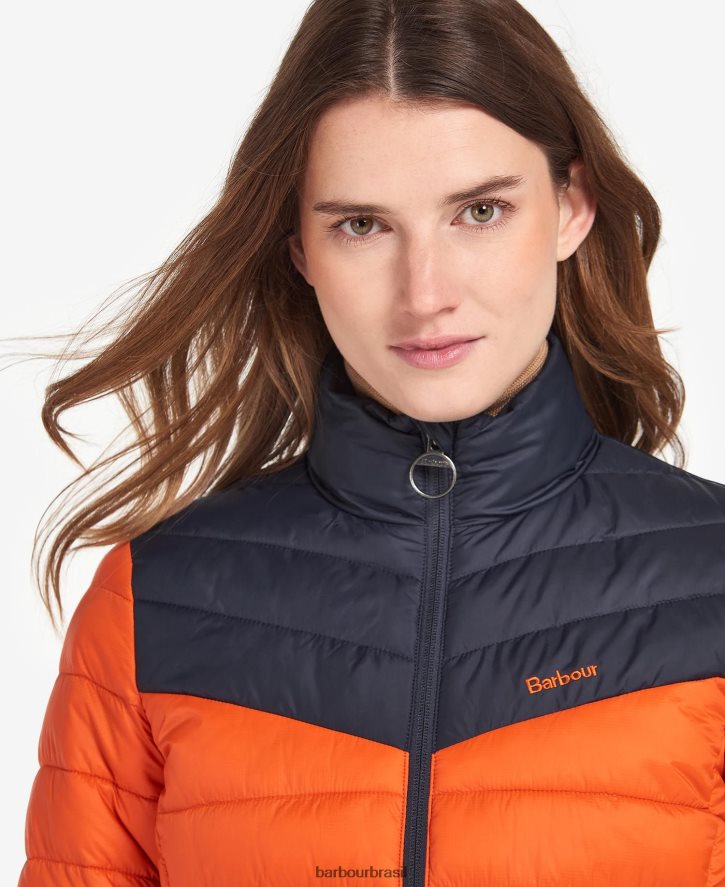 roupas Barbour jaqueta acolchoada blencarn fogo/marinho escuro/vestido mulheres NH44421459