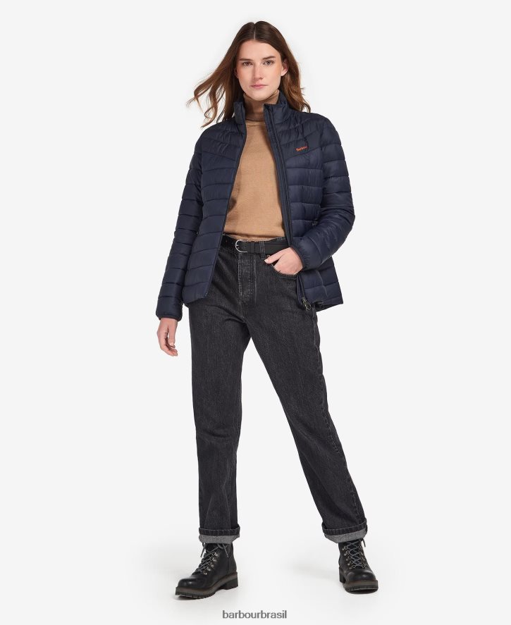 roupas Barbour jaqueta acolchoada blencarn fogo/marinho escuro/vestido mulheres NH44421499