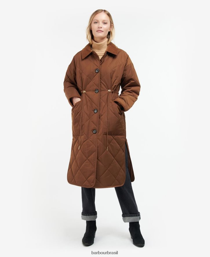 roupas Barbour jaqueta acolchoada bonnyrigg bronzeado quente/silenciado mulheres NH44421428