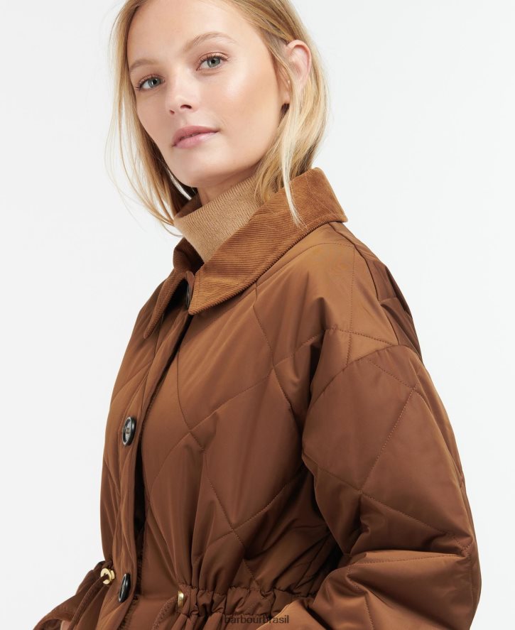 roupas Barbour jaqueta acolchoada bonnyrigg bronzeado quente/silenciado mulheres NH44421428