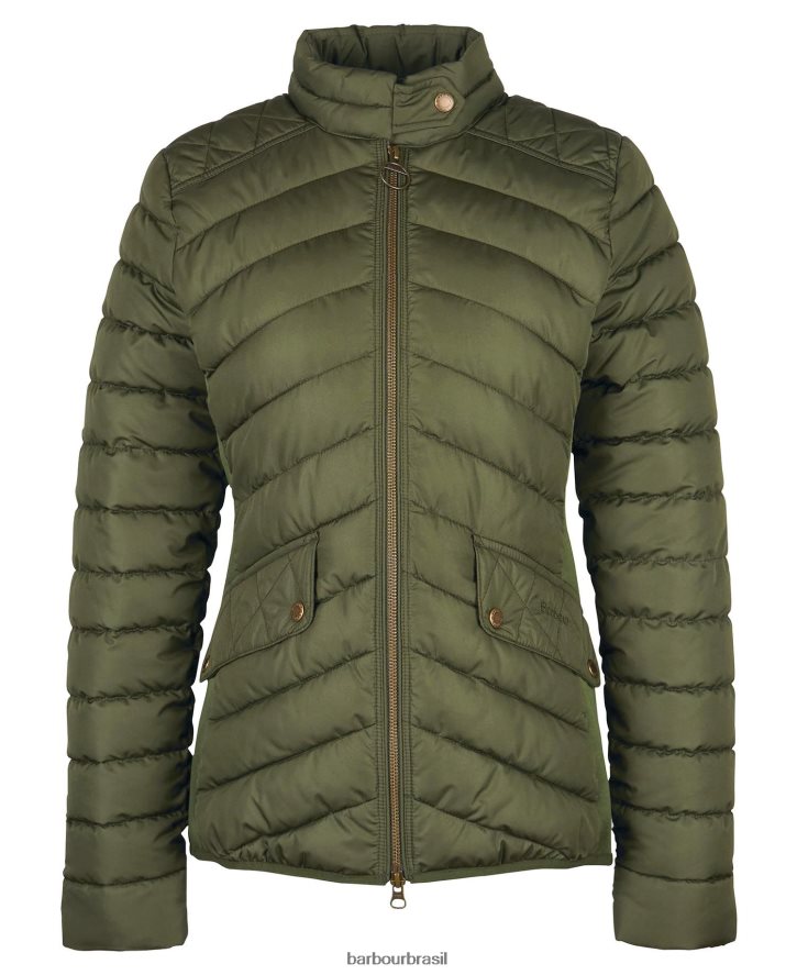 roupas Barbour jaqueta acolchoada cavalaria esticada azeitona/marga de azeitona mulheres NH44421411