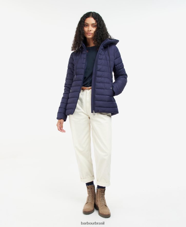 roupas Barbour jaqueta acolchoada coralina ponche rosa mulheres NH44421423