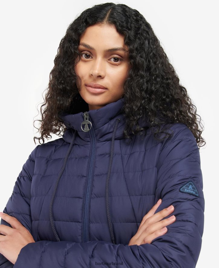 roupas Barbour jaqueta acolchoada coralina ponche rosa mulheres NH44421423