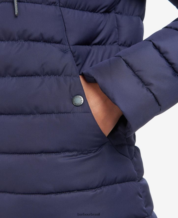 roupas Barbour jaqueta acolchoada coralina ponche rosa mulheres NH44421423