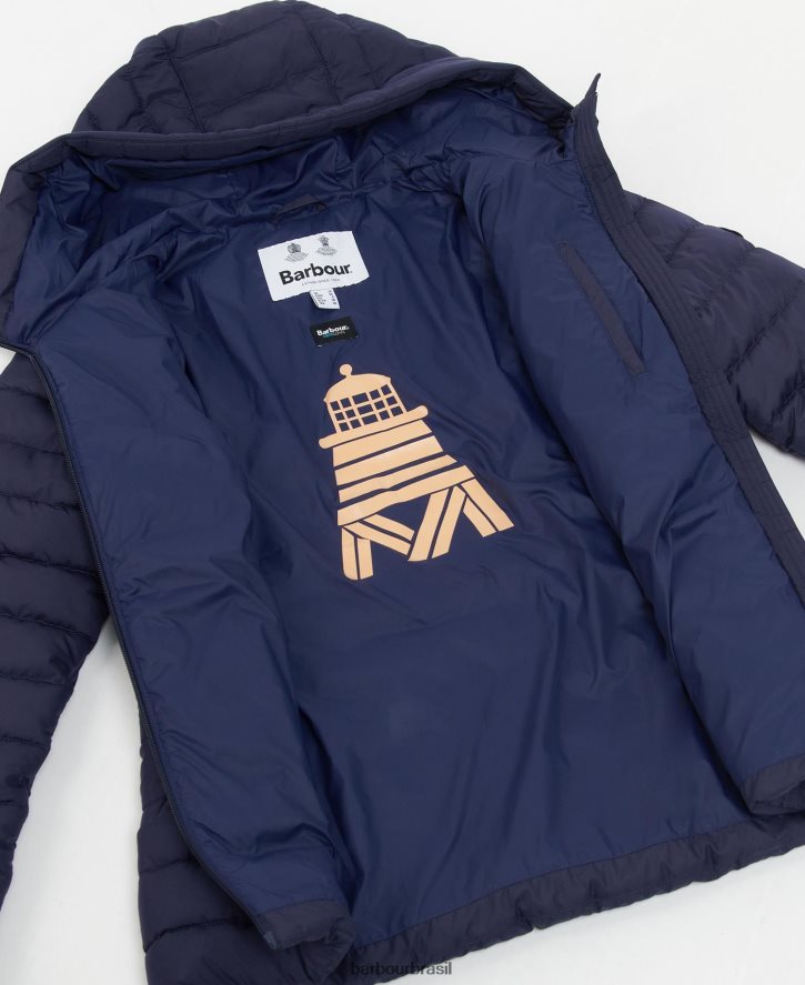 roupas Barbour jaqueta acolchoada coralina ponche rosa mulheres NH44421423