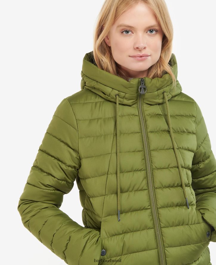 roupas Barbour jaqueta acolchoada coralina ponche rosa mulheres NH44421467