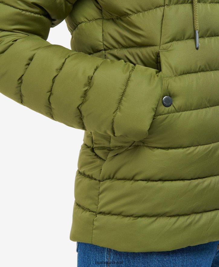 roupas Barbour jaqueta acolchoada coralina ponche rosa mulheres NH44421467