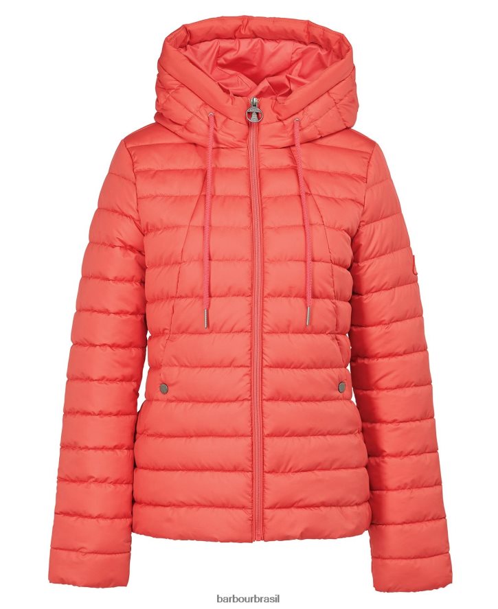 roupas Barbour jaqueta acolchoada coralina ponche rosa mulheres NH44421472