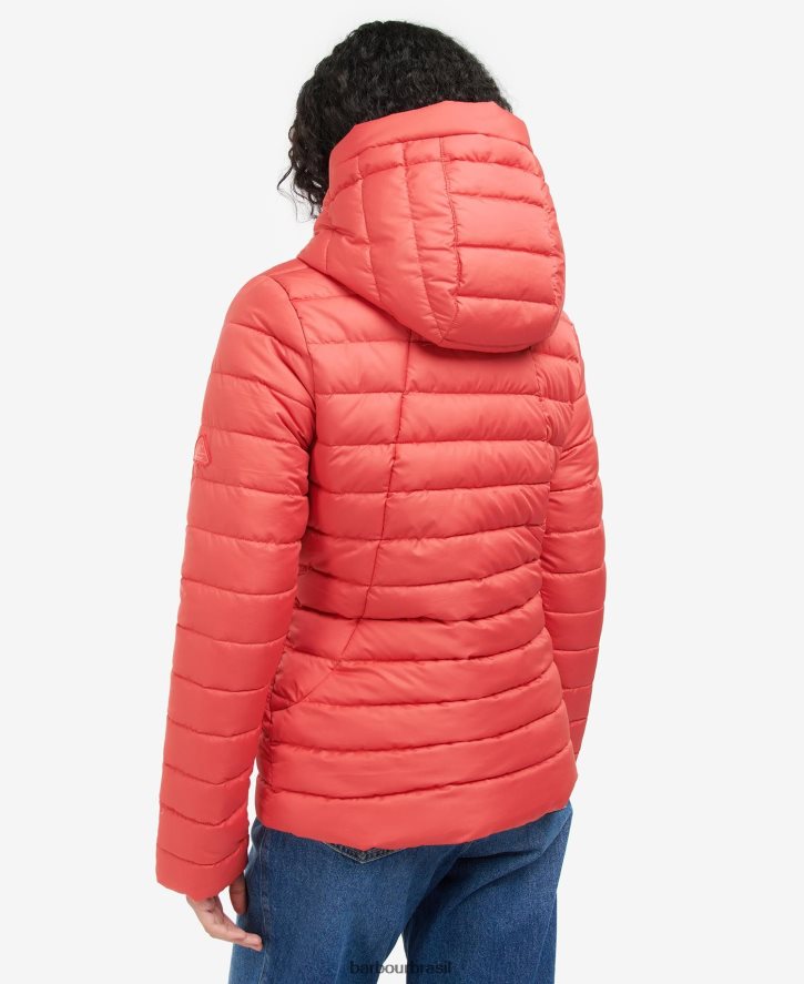 roupas Barbour jaqueta acolchoada coralina ponche rosa mulheres NH44421472