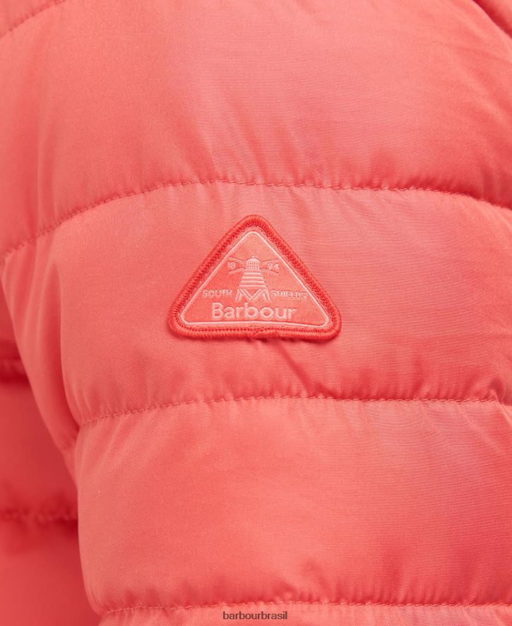 roupas Barbour jaqueta acolchoada coralina ponche rosa mulheres NH44421472