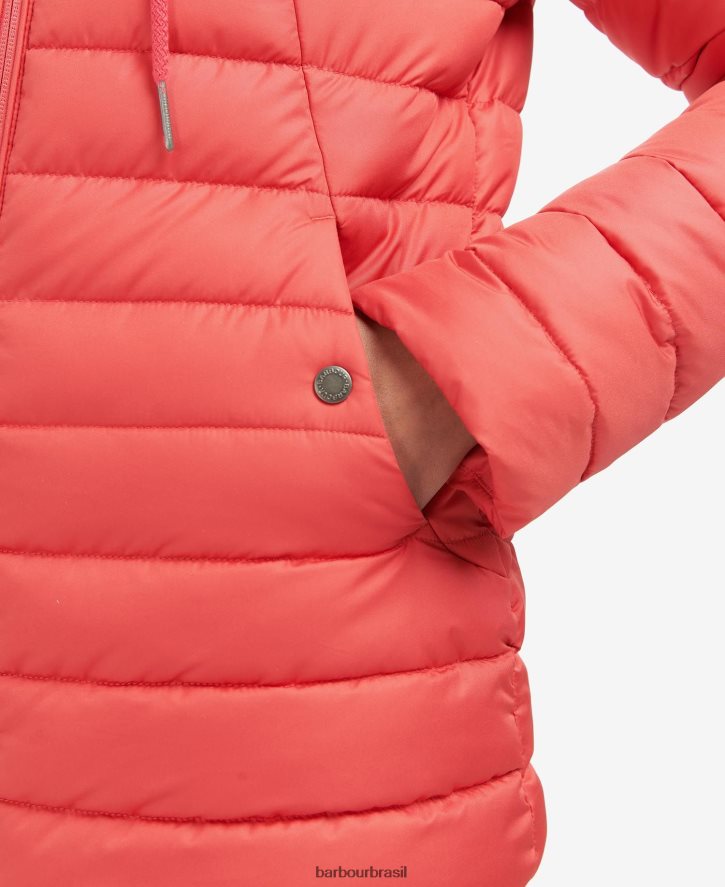 roupas Barbour jaqueta acolchoada coralina ponche rosa mulheres NH44421472