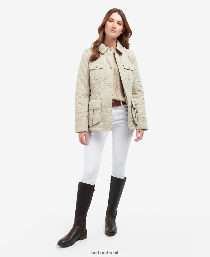 roupas Barbour jaqueta acolchoada de defesa com cinto oliveira/antiga mulheres NH44421478