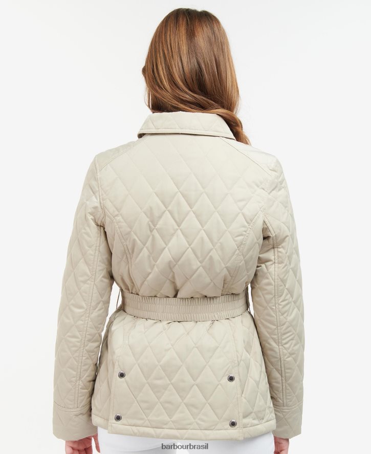 roupas Barbour jaqueta acolchoada de defesa com cinto oliveira/antiga mulheres NH44421478