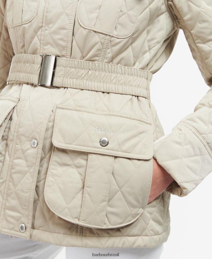 roupas Barbour jaqueta acolchoada de defesa com cinto oliveira/antiga mulheres NH44421478