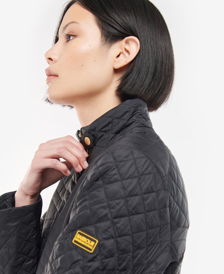 roupas Barbour jaqueta acolchoada de formação verde militar claro mulheres NH44421490