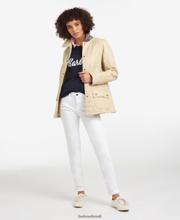roupas Barbour jaqueta acolchoada de verão beadnell pérola mulheres NH44421497