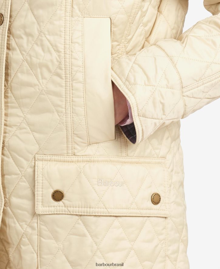 roupas Barbour jaqueta acolchoada de verão beadnell pérola mulheres NH44421497