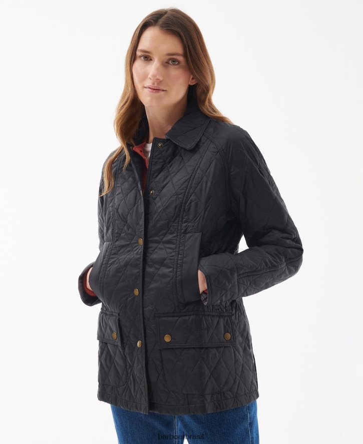 roupas Barbour jaqueta acolchoada de verão beadnell pérola mulheres NH44421504