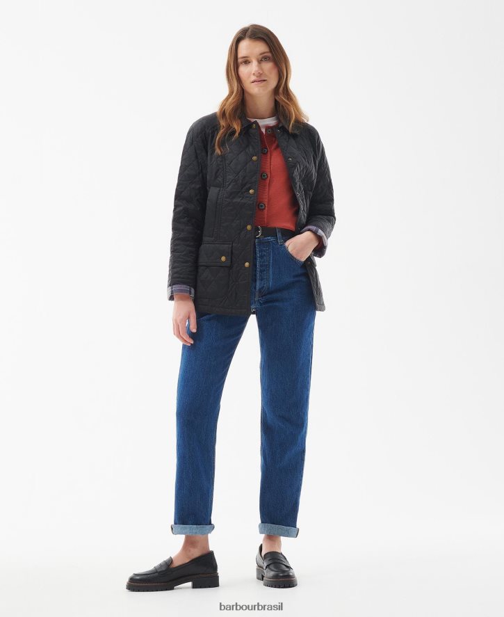 roupas Barbour jaqueta acolchoada de verão beadnell pérola mulheres NH44421504