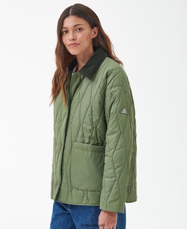 roupas Barbour jaqueta acolchoada delphinium olivina mulheres NH44421401
