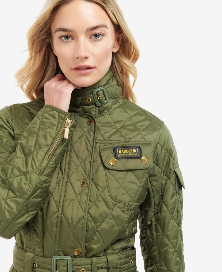 roupas Barbour jaqueta acolchoada internacional meia-noite verde mulheres NH44421483