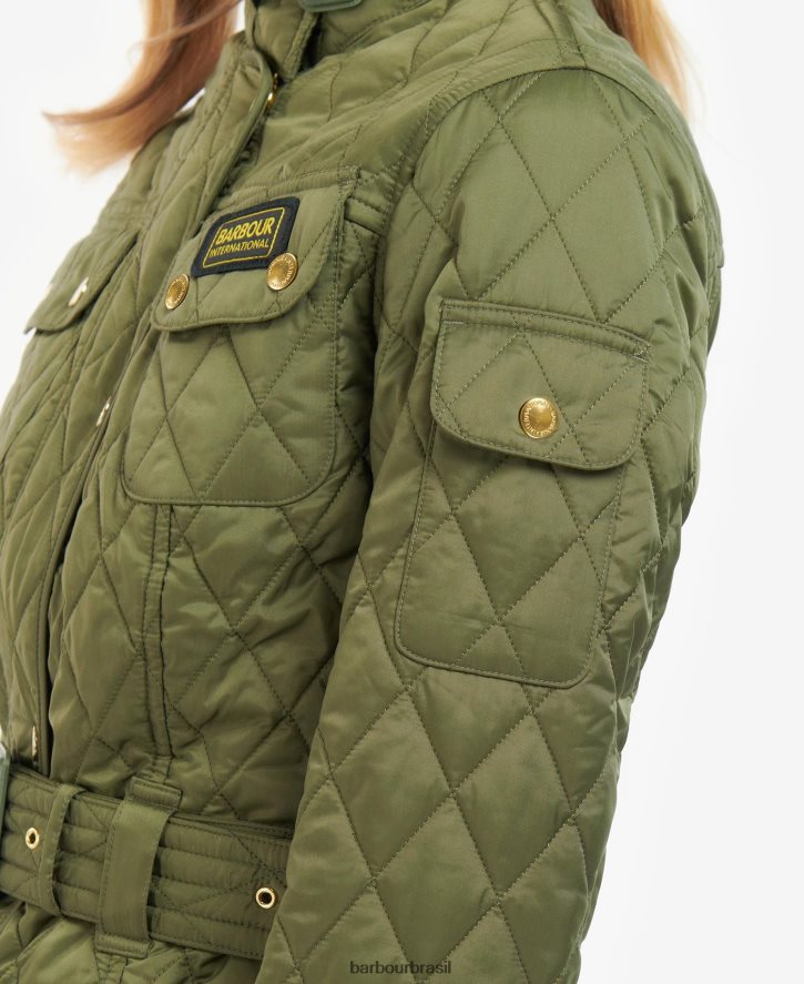 roupas Barbour jaqueta acolchoada internacional meia-noite verde mulheres NH44421483