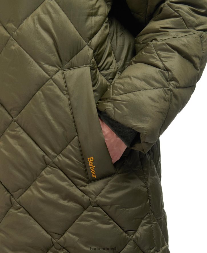 roupas Barbour jaqueta acolchoada kilmory folha de samambaia/tartã clássico mulheres NH44421514
