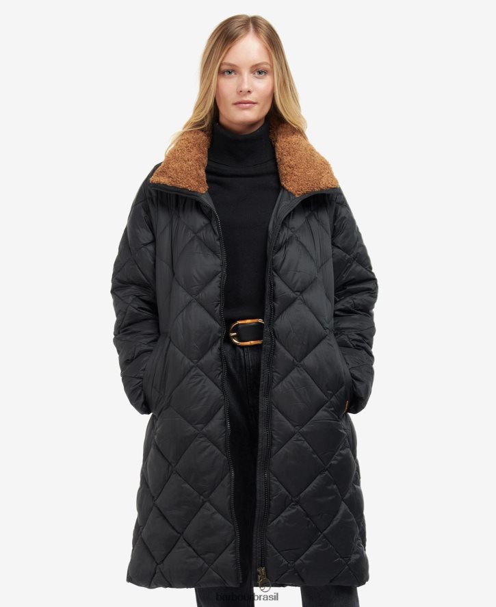 roupas Barbour jaqueta acolchoada kilmory folha de samambaia/tartã clássico mulheres NH44421516