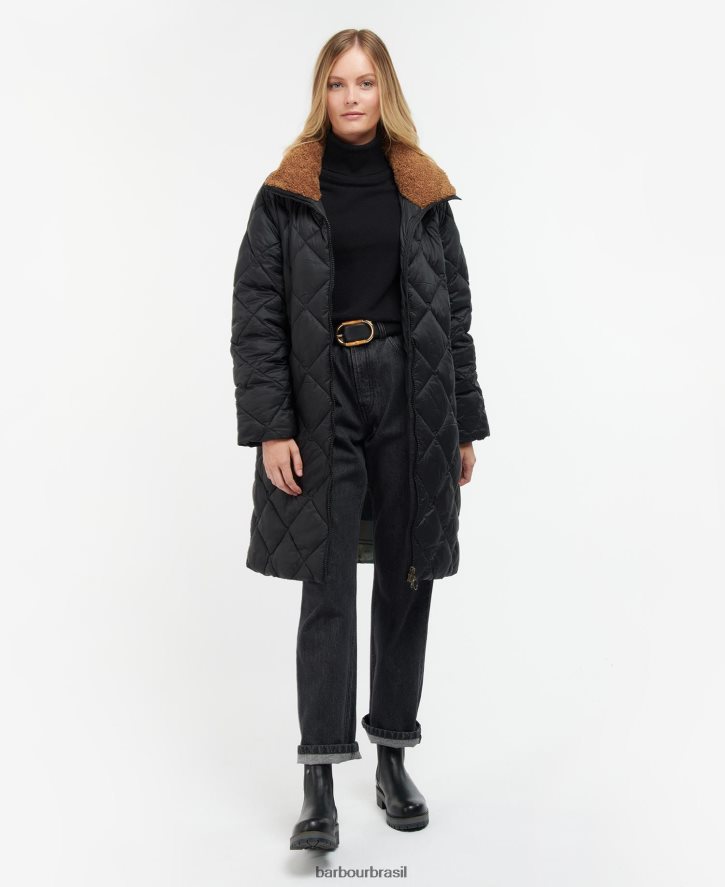 roupas Barbour jaqueta acolchoada kilmory folha de samambaia/tartã clássico mulheres NH44421516