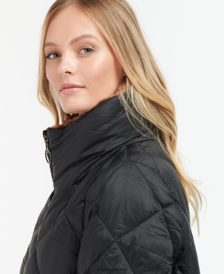 roupas Barbour jaqueta acolchoada kilmory folha de samambaia/tartã clássico mulheres NH44421516