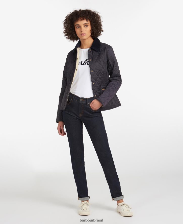 roupas Barbour jaqueta acolchoada liddesdale verão marinho/pérola mulheres NH44421409