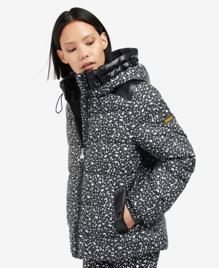 roupas Barbour jaqueta acolchoada pavilion estampada terrazzo/preto mulheres NH44421455