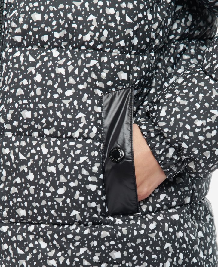 roupas Barbour jaqueta acolchoada pavilion estampada terrazzo/preto mulheres NH44421455
