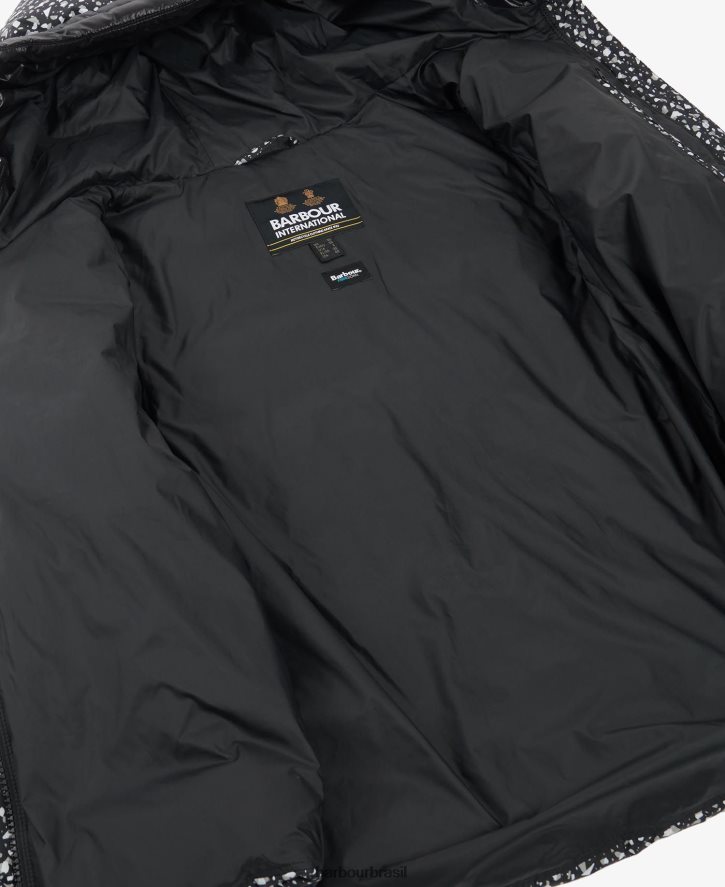 roupas Barbour jaqueta acolchoada pavilion estampada terrazzo/preto mulheres NH44421455