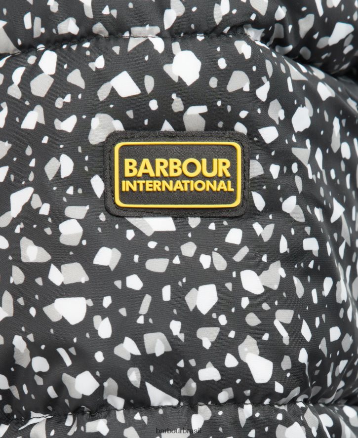 roupas Barbour jaqueta acolchoada pavilion estampada terrazzo/preto mulheres NH44421455