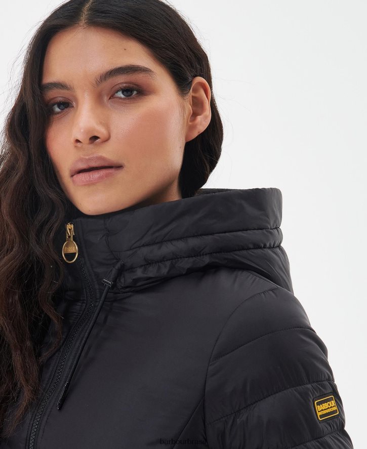 roupas Barbour jaqueta acolchoada sanderson preto clássico mulheres NH44421460