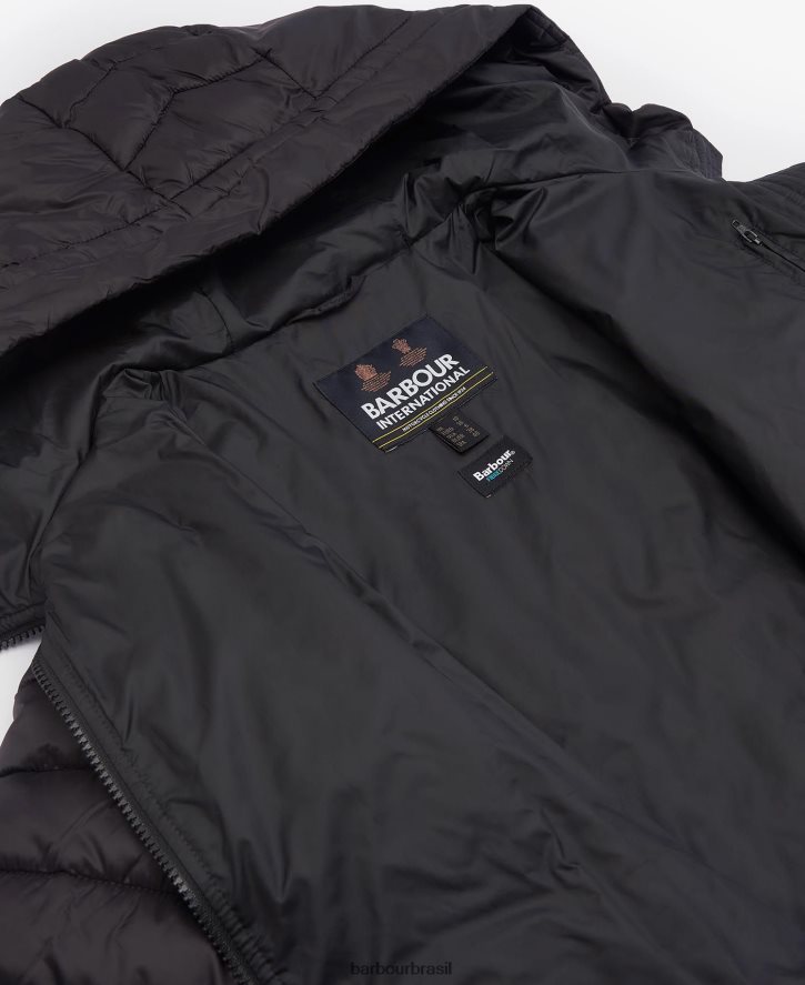 roupas Barbour jaqueta acolchoada sanderson preto clássico mulheres NH44421460