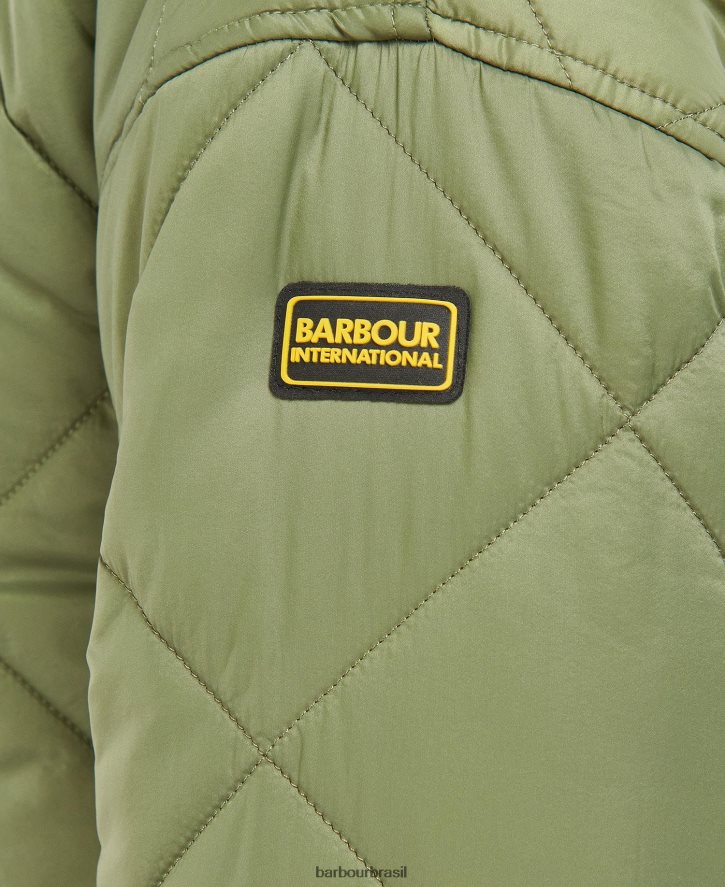 roupas Barbour jaqueta matelassê falkenberg cheque verde meia-noite/verde meia-noite mulheres NH44421447