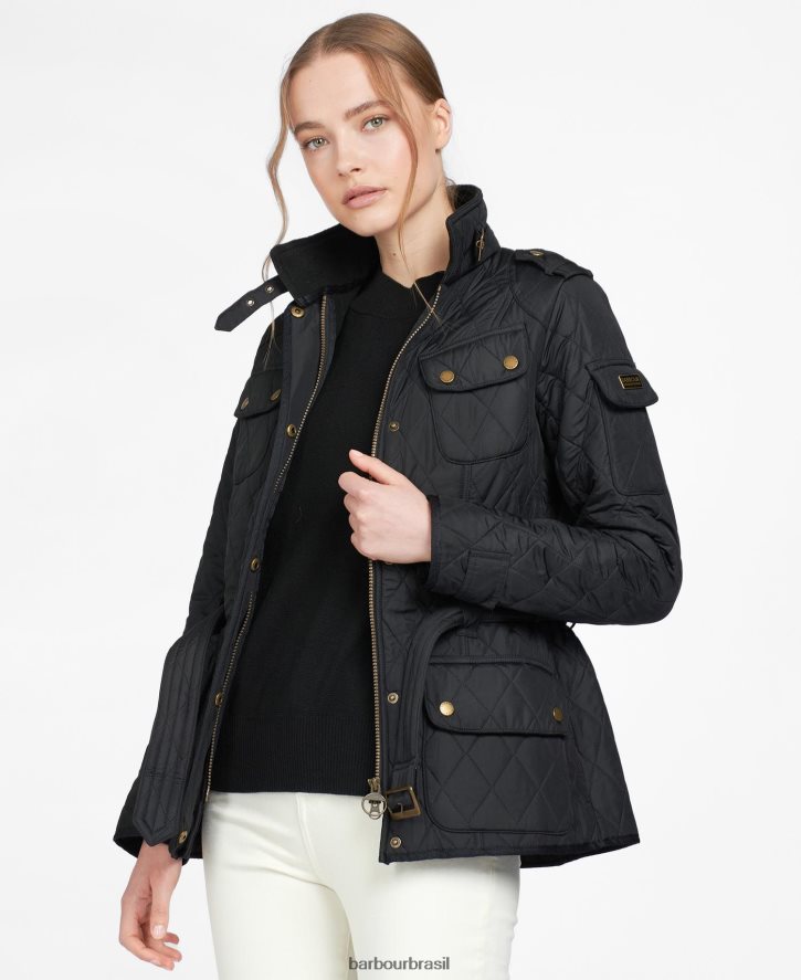 roupas Barbour jaqueta polarquilt tourer international preto mulheres NH44421445