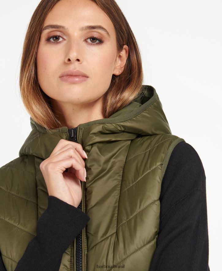 roupas Barbour lando colete acolchoado preto clássico mulheres NH44421464