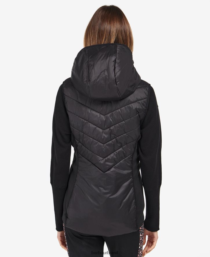 roupas Barbour lando colete acolchoado preto clássico mulheres NH44421477