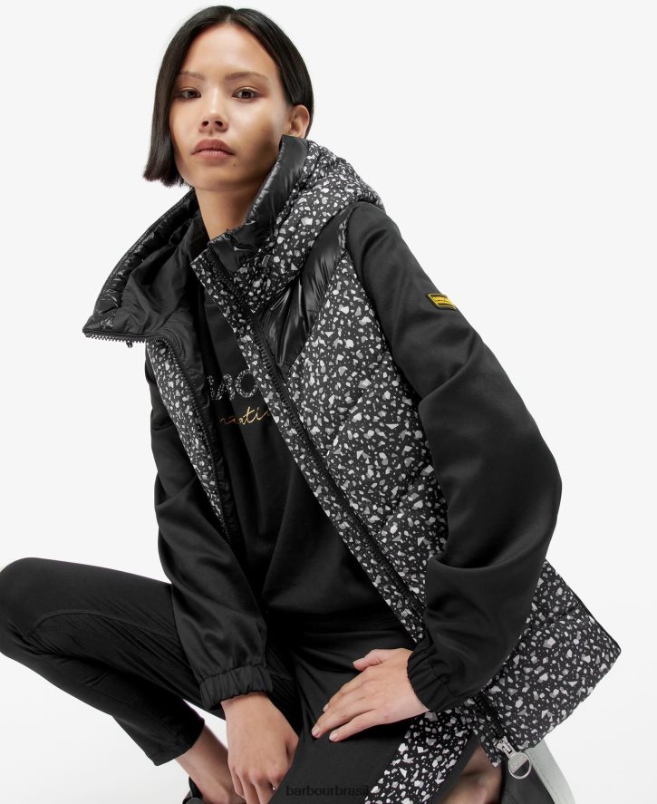 roupas Barbour suor acolchoado condor impresso terrazzo/preto mulheres NH44421500
