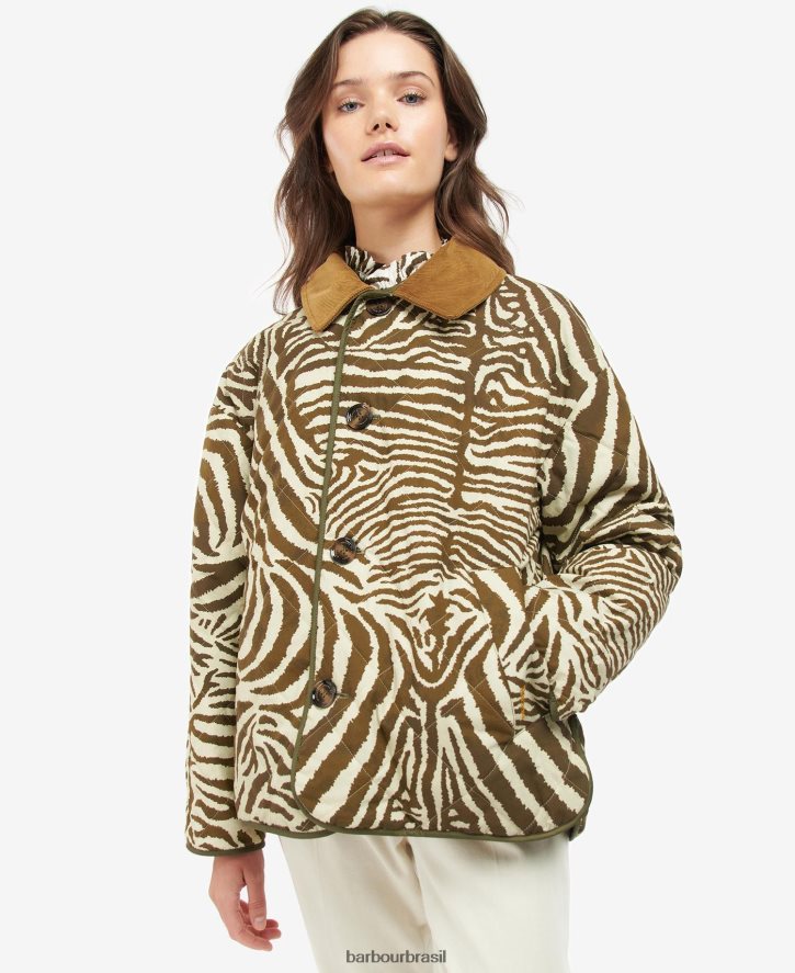 roupas Barbour x House of Hackney gransden jaqueta acolchoada reversível marinho escuro/limerência/céu mulheres NH44421461