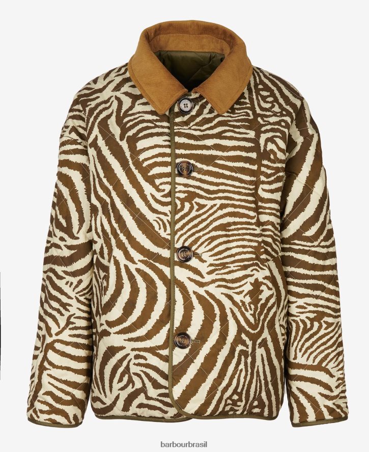 roupas Barbour x House of Hackney gransden jaqueta acolchoada reversível marinho escuro/limerência/céu mulheres NH44421461