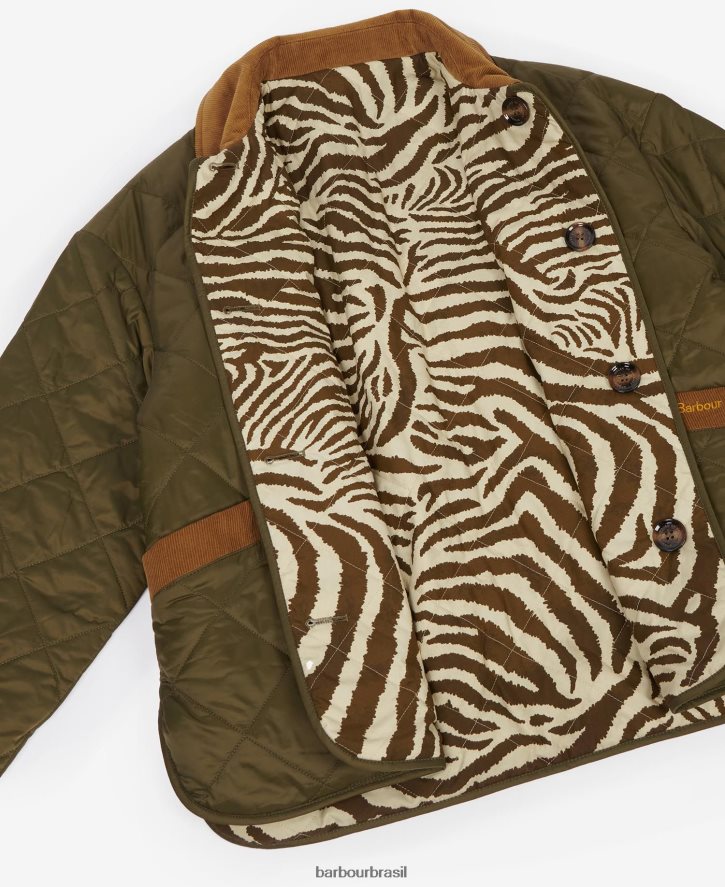 roupas Barbour x House of Hackney gransden jaqueta acolchoada reversível marinho escuro/limerência/céu mulheres NH44421461