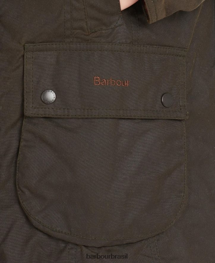 roupas Barbour jaqueta clássica de cera beadnell Oliva mulheres NH44421365