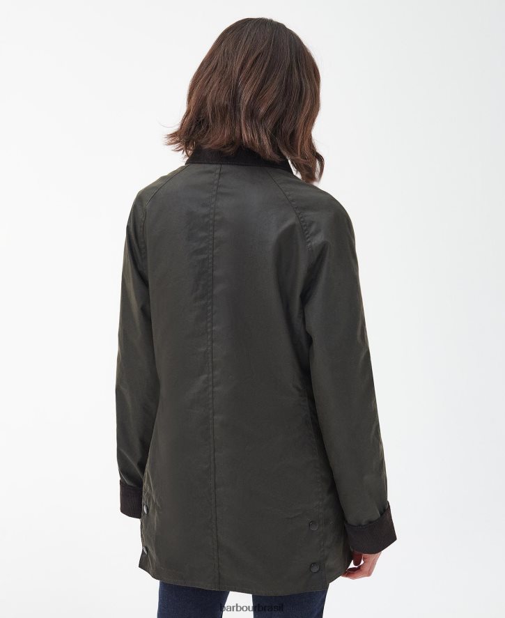 roupas Barbour jaqueta de cera beadnell edição limitada union jack Oliva mulheres NH44421366