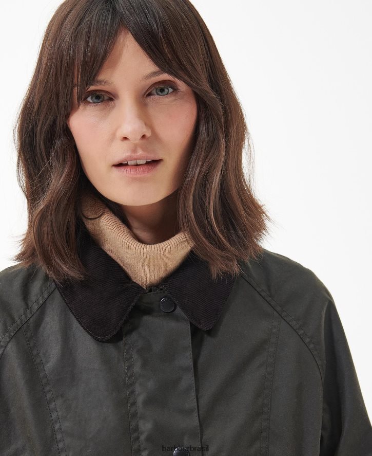 roupas Barbour jaqueta de cera beadnell edição limitada union jack Oliva mulheres NH44421366